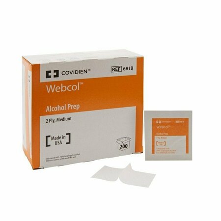 WEBCOL Alcohol Prep Pad, Medium, Sterile, 4000PK 6818